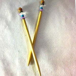 New hair chopsticks beaded end